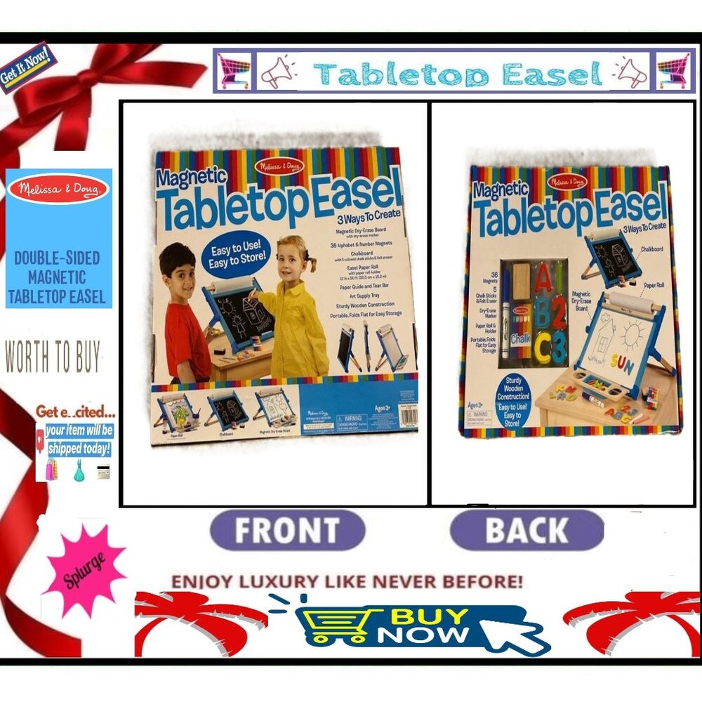 🛑 MELISSA & DOUG Double ➕ ART EASEL CHALKBOARD Activity 🆒 BOARD 💸 BUY NOW ❗